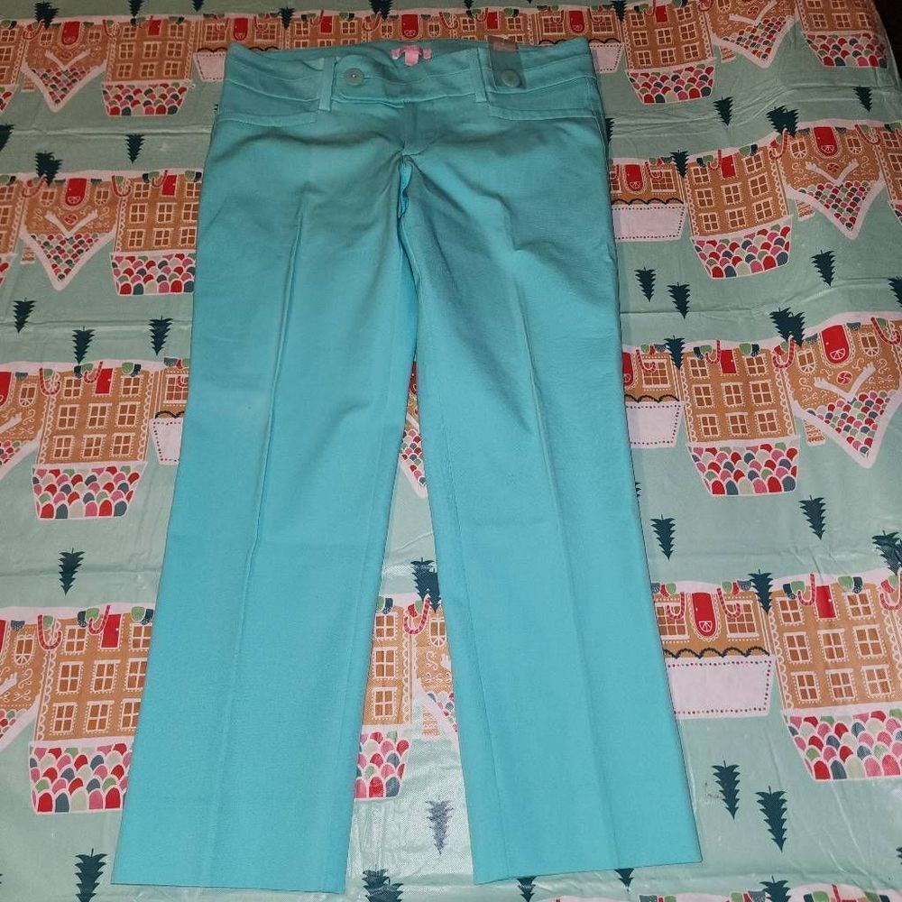 NWOT Lilly Pulitzer Womens Blue Luxury Capri Pants 8